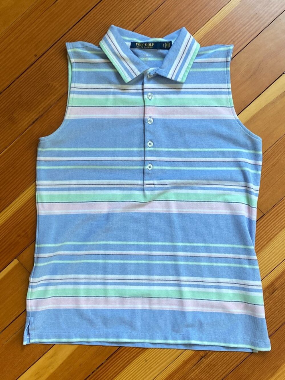 Ralph Lauren Polo Golf Sleeveless Striped Polo - Size Small